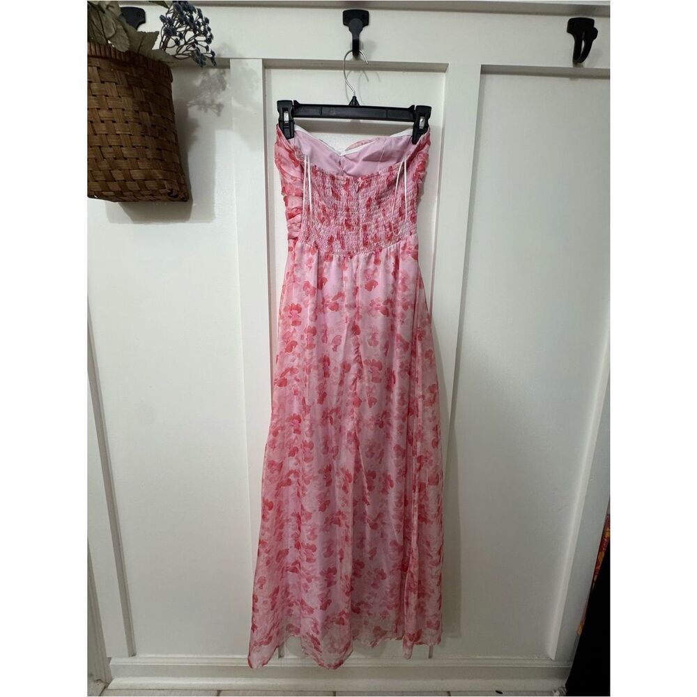 Hello Molly Pink Floral Strapless Maxi Dress - Picture 5 of 5